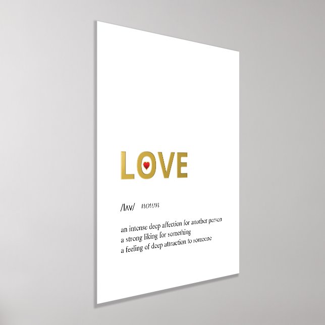 Impresión Metalizada Definición de AMOR oro blanco mínimo (Distribución)