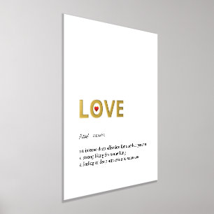 Impresión Metalizada Definición de AMOR oro blanco mínimo