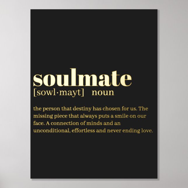 Impresión Metalizada Definición de diccionario soulmate noun (Anverso)