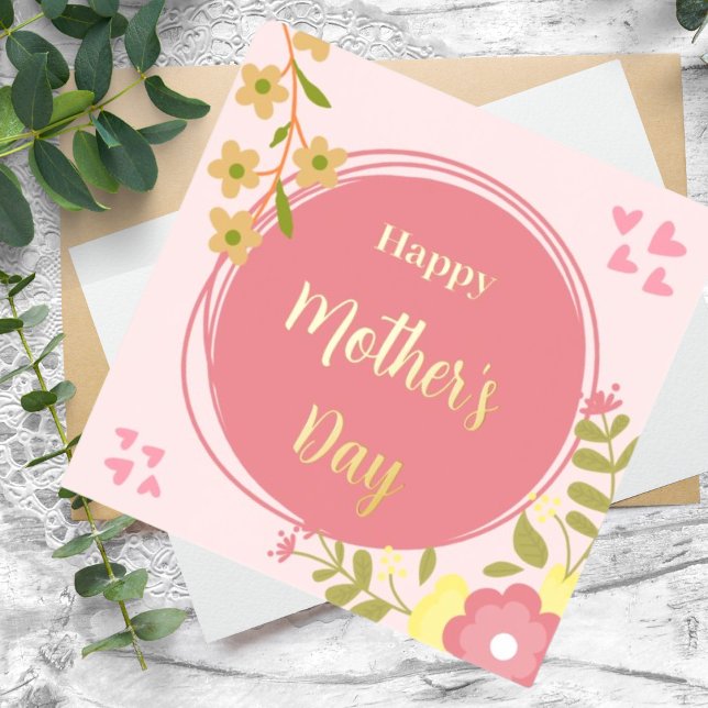 Impresión Metalizada Día de la madre rosa y feliz (Subido por el creador)