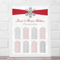Diamante Snowflake & Red Ribbon Boda de Invierno