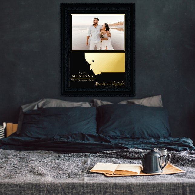Impresión Metalizada Donde comenzó nuestro viaje Boda de Montana (Subido por el creador)