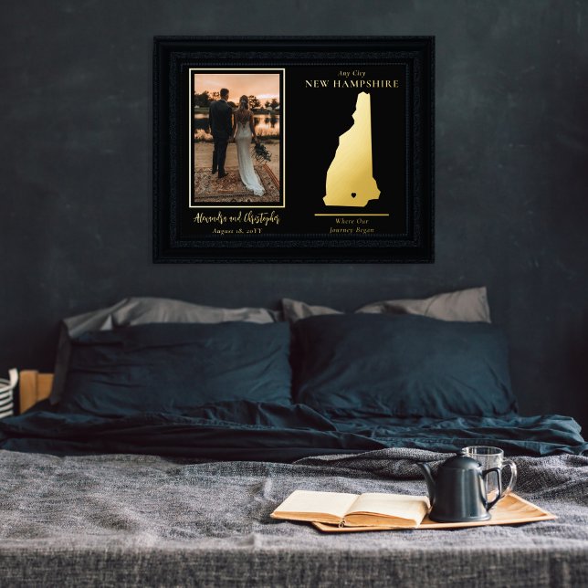 Impresión Metalizada Donde comenzó nuestro viaje Boda de New Hampshire  (Subido por el creador)