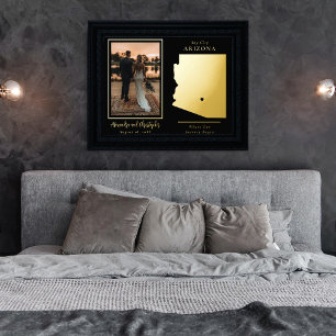 Impresión Metalizada Donde comenzó nuestro viaje Foto de boda en Arizon