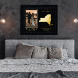 Impresión Metalizada Donde comenzó nuestro viaje, foto de la cama de Nu<br><div class="desc">"Donde comenzó nuestro viaje" diseño de mapas estatales y de mantenimiento de fotos de la pareja boda con corazón móvil hasta la ubicación de su boda u otra ocasión memorable. Para mover la ubicación del corazón, haga clic en "Personalizar" y, a continuación, en "Personalizar" y arrastre el corazón hasta la...</div>