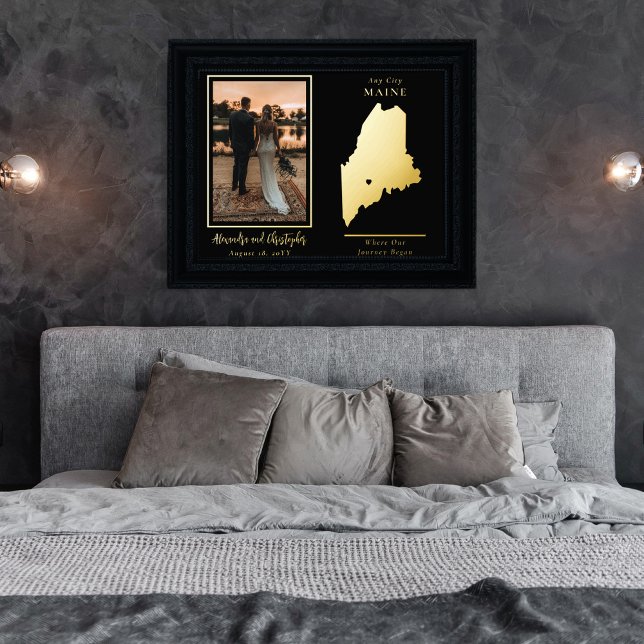 Impresión Metalizada Donde comenzó nuestro viaje, foto del Boda Maine (Subido por el creador)