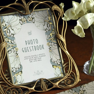 Impresión Metalizada Dusty Blue Pimpernel Photo Guestbook Rótulo Vintag