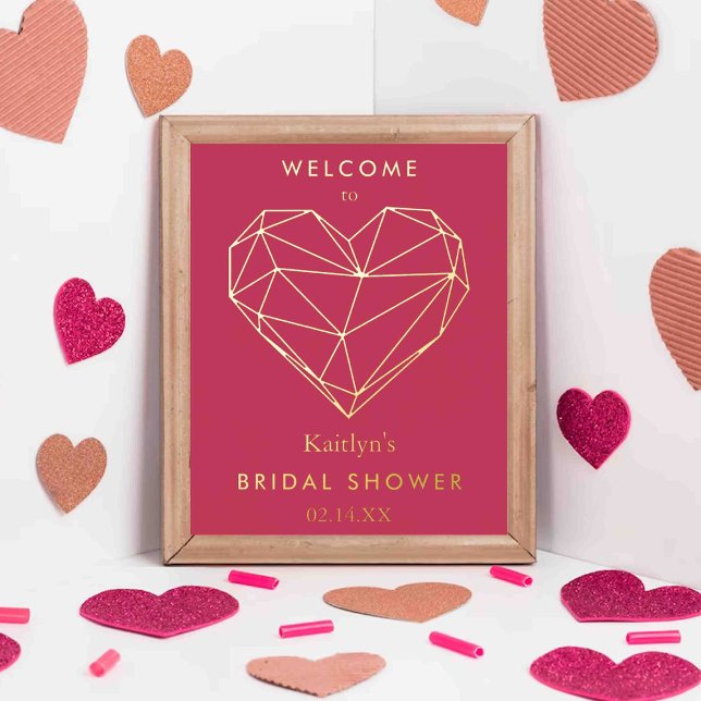 Impresión Metalizada El día de San Valentín de corazón geométrico ducha (Subido por el creador)