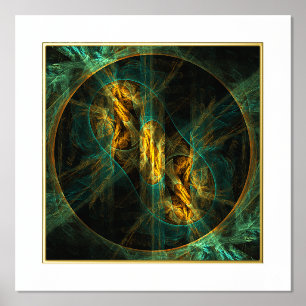 Impresión Metalizada El ojo de la selva arte abstracto
