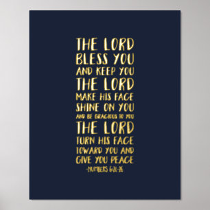 Impresión Metalizada El Señor Te Bendice Y Te Guarda, Números 6:24-26