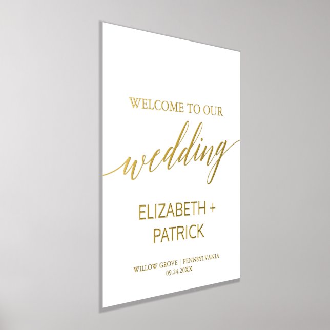 Impresión Metalizada Elegante Boda de caligrafía Relieve metalizado dor (Distribución)