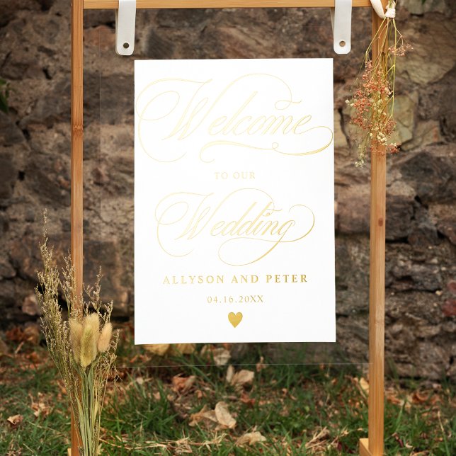 Impresión Metalizada Elegante caligrafía moda boda dorado bienvenida (Subido por el creador)