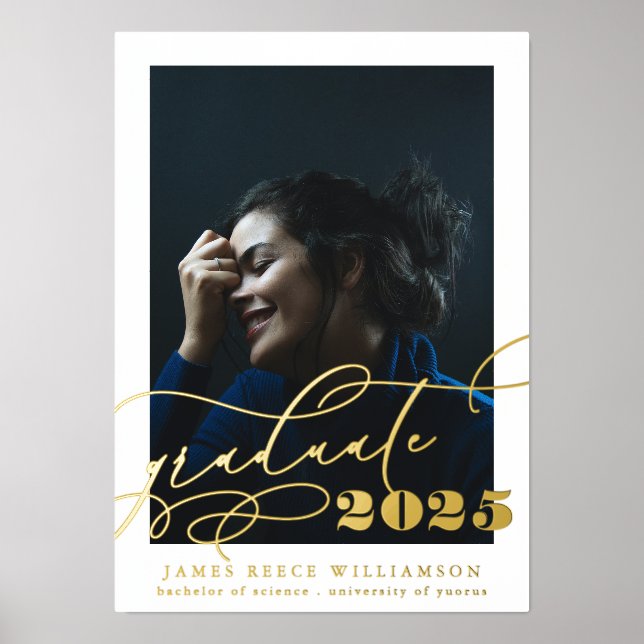 Impresión Metalizada ELEGANTE CLASE DE Oro GRADUADO (Anverso)