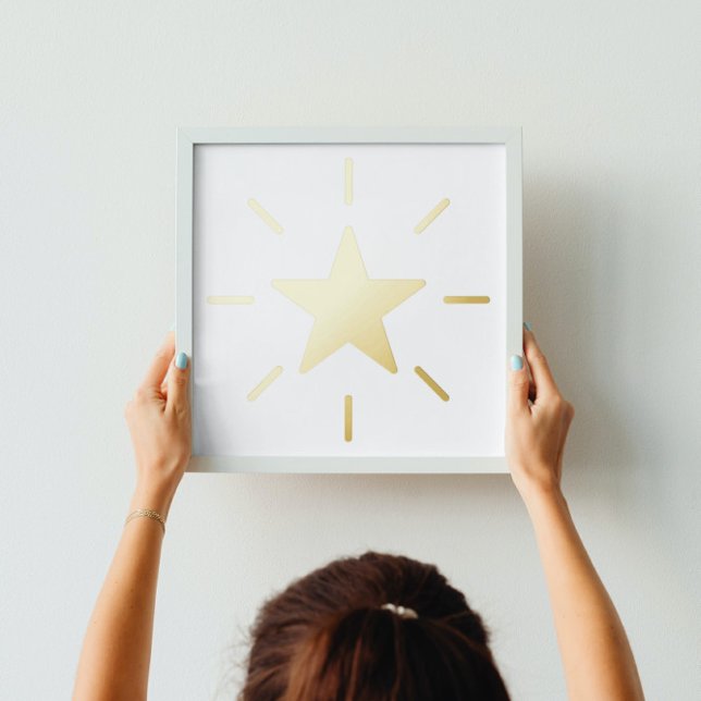 Impresión Metalizada Elegante Estrella Luminosa Real Gold (Subido por el creador)