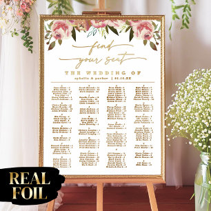 Impresión Metalizada Elegante Gráfico de Asientos Alfabetico con Oro Re