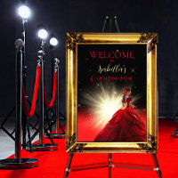 Elegante Purpurina de Faux Rojo Quinceañera | Cump