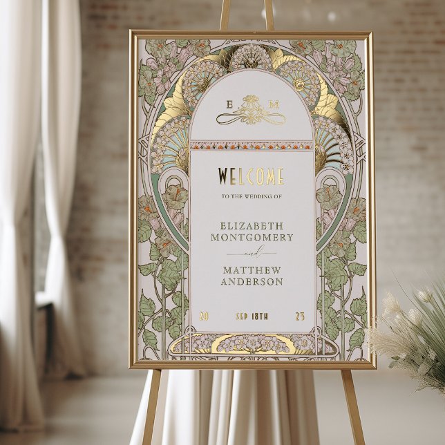 Impresión Metalizada Elegante signo de bienvenida Art Nouveau (Subido por el creador)