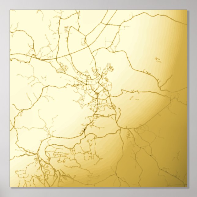 Impresión Metalizada Elegante y elegante mapa de regalos de Karlovac Cr (Anverso)