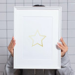 Impresión Metalizada Elegantes Star Real Gold Lines<br><div class="desc">Elegantes impresiones de Relieve metalizado de Star Real Gold Lines</div>