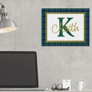 Impresión Metalizada Estampados de lámina con monograma de tartán Keith