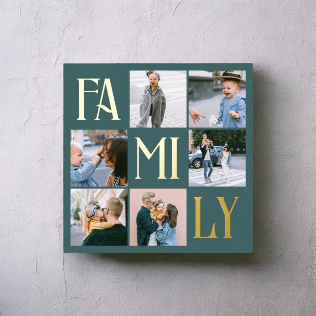 Impresión Metalizada Familia Chic Multi Foto Verde Teal (Subido por el creador)
