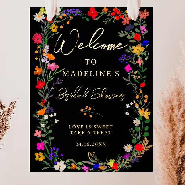 Impresión Metalizada Flores silvestres de boho moderno bienvenida a la  (Subido por el creador)