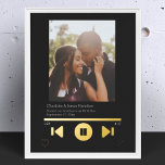 Impresión Metalizada Foto del reproductor de música personalizada<br><div class="desc">Novedad y moderna plantilla de fotos del reproductor de música - Impresión personalizada con detalles de Relieve metalizado reales,  elegir entre oro y plata. Añade tu propia fotografía y texto - cambia el texto a tus necesidades - regalos personalizados ideas de Ricaso</div>