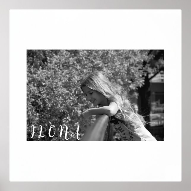 Impresión Metalizada Foto familiar y nombre borde oro o plata F (Anverso)