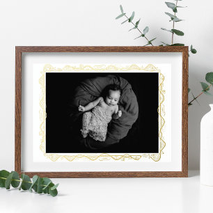 Impresión Metalizada Foto personalizada   doodle elegante   marco oro f