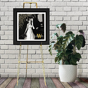 Impresión Metalizada Foto y texto de Willow Branch Boda Personalizado