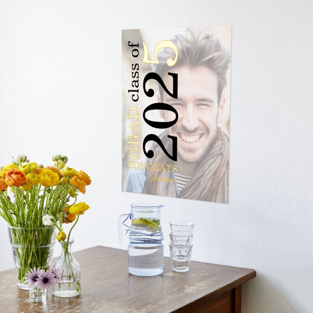 Impresión Metalizada Fotografía Nombre superpuesto Congrats Grad 2025 G (Distribución (cocina))