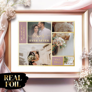 Impresión Metalizada Fotos en Colage de la Boda de Ophelia Felices para