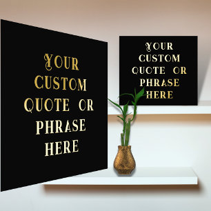 Impresión Metalizada Frase de cita de RELIEVE METALIZADO DORADO negro 1