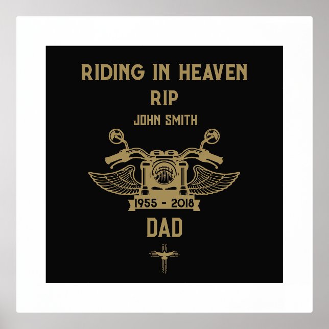 Impresión Metalizada Funeral de moto en memoria (Anverso)