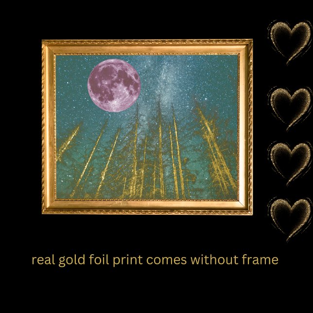 Impresión Metalizada galaxia rosa luna de oro de lujo real (Subido por el creador)