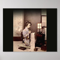 Geisha japonesa vintage - Escritor de cartas