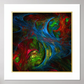Impresión Metalizada Génesis Arte abstracto azul
