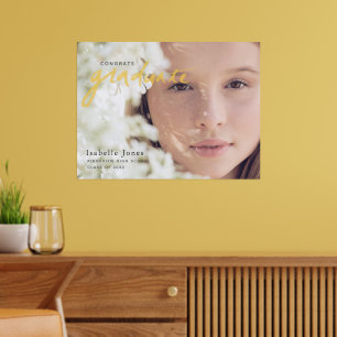 Impresión Metalizada Graduación simple de escritura manuscrita fotográf