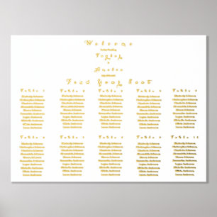 Impresión Metalizada Gráfica de asientos boda Relieve metalizado dorado