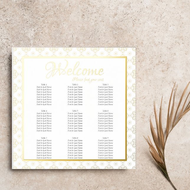 Impresión Metalizada Gráfica de asientos intrincados formales - Boda (Subido por el creador)