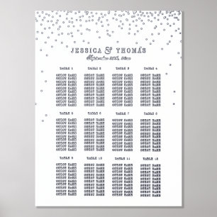 Impresión Metalizada Gráfico de asientos de Boda de confetti de color p
