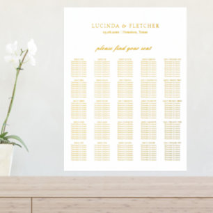 Impresión Metalizada Gráfico de Asientos de Boda Elegante Dinero Antigu