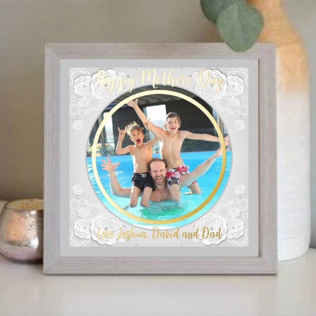 Impresión Metalizada Happy Mothers Day Circle Photo Paper Floral Border (Subido por el creador)