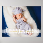 Impresión Metalizada Hermosas estadísticas de bebés con foto de nombre<br><div class="desc">Celebra la llegada de tu precioso pequeño con nuestras hermosas estadísticas de bebé con Relieve metalizado de foto con nombre, disponible exclusivamente en Zazzle! Este impresionante poster presenta un diseño personalizado con el nombre, la fecha de nacimiento, el peso y la altura de su bebé, que se muestra junto a...</div>