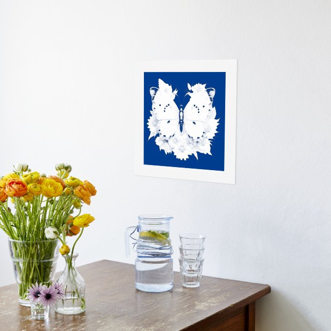 Impresión Metalizada Hermoso Relieve metalizado plateado mariposa (Distribución (cocina))