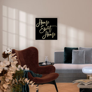 Impresión Metalizada Hogar Sweet Home Black Luxury Real
