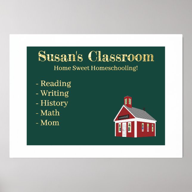 Impresión Metalizada Hogar Sweet Homeschooling School Chalkboard (Anverso)