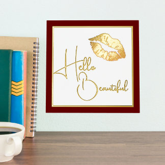 Impresión Metalizada Hola hermosos labios de oro