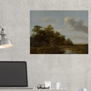 Impresión Metalizada Jan Vermeer van Haarlem, Paisaje con granja