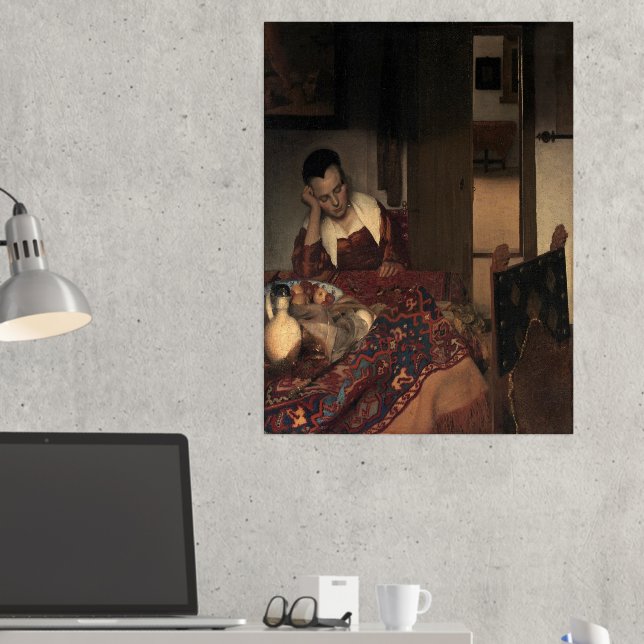 Impresión Metalizada Johannes Vermeer, jóvenes durmiendo (In situ (Escritorio 2))